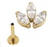 PIERCING HASTE 8MM 3 NAVETES ZIRCONIA TITANIO PVD GOLD