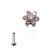 PIERCING HASTE 8MM COM FLOR ZIRCONIA ROSA E MEIO CRISTAL TITANIO