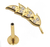 PIERCING HASTE 8MM RAMO CRAVEJADO CRISTAL TITANIO PVD GOLD