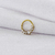 PIERCING ARGOLA 8MM ZIRCONIA E PEDRA MAIOR MEIO AÇO316L PVD GOLD