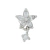 PIERCING HASTE 8MM FLOR CRAVEJADA C/ PINGENTE ZIRCONIA RÓDIO