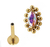 PIERCING HASTE 8MM NAVETE AURORA BOREAL COM BOLINHA TITANIO PVD GOLD