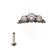 PIERCING HASTE 8MM CLUSTER 3 ZIRCONIAS CRISTAL COM BOLINHAS TITANIO