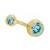 PIERCING UMBIGO 10MM PEDRA AZUL CLARO 8MM/5MM AÇO 316L PVD GOLD - comprar online