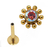 PIERCING HASTE 8MM FLOR ZIRCONIA BOREAL COM BOLINHA TITANIO PVD GOLD