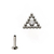 PIERCING HASTE 8MM TRIANGULO COM CRISTAL E BOLINHAS AO REDOR TITANIO