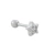 PIERCING HASTE 8MM ESTRELA PEDRA NO MEIO CRISTAL P SEMIJOIA RÓDIO - comprar online