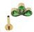 PIERCING HASTE 8MM 3 GOTA VERDE TITANIO PVD GOLD