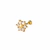 PIERCING HASTE FLOR G PRATA 925 OURO 24K