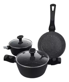 Conjunto 3 Panelas In Versat Cook Black Indução Fundo Triplo - comprar online
