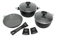 Conjunto 3 Panelas In Versat Cook Black Indução Fundo Triplo na internet