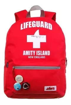Mochila Escolar Lifeguard Vermelho Com Boton - Dermiwil na internet