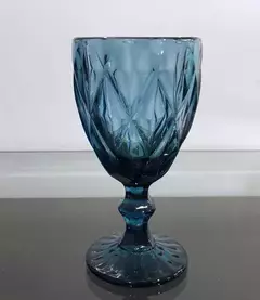 CONJUNTO COM 6 TAÇAS VIDRO DIAMANTE BLUE 300ML - EMAGRECER FIT