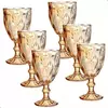 CONJUNTO COM 6 TACAS VIDRO DIAMANTE GOLDEN 300ML
