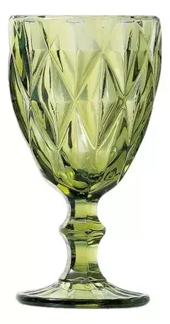CONJUNTO COM 6 TACAS VIDRO DIAMANTE GREEN - loja online