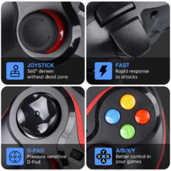 Controle Gamer Sem Fio com Suporte Celular Joystick Manete Bluetooth 2.4G Ovleng SN-V8 - Suporte Roque Tecnologia e Suprimentos