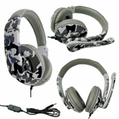 Fone De Ouvido Gamer Pro Headphone com Microfone P2 Camuflado Profissional Ovleng OV-PM2 - Suporte Roque Tecnologia e Suprimentos