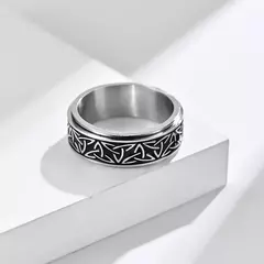 Anéis para Homens, Aço Inoxidável Rotativo, Viking Celtic Knot Rune - comprar online