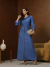 Vestido Longo Chemise Feminino Manga Longa Com Bolsos e Botões