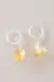 Brinco piercing argola Citrino bruto banho prata