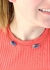Choker Cianita Azul Bruta Banho Ouro