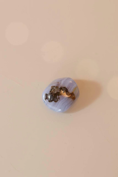 Pedra Ágata Blue Lace Rolada 8 a 10 gramas