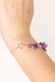 Pulseira Pedra Natural Ametista Estrelar banhado Ouro