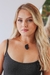 Choker Chapa de Ágata Preta Banho Ouro 18K