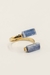 Anel Duo Cianita Azul Ajustável Banho Ouro