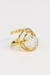 Anel ajustável Pedra Natural Cristal banhado Ouro 18K - comprar online