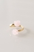 Anel Quartzo Rosa Duo Ajustável Banho Ouro