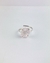 Anel Quartzo Rosa bruta garra Ajustável Prata 925