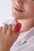 Anel Ajustável Chapa de Ágata Rosa Banhado Prata