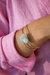 Bracelete Água Marinha Laços Banho Prata