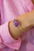 Bracelete Ametista Laços Banho Prata