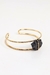 Bracelete Turmalina Negra Laços Banho Ouro