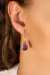Brinco Piercing Anzol Ametista Bruta Banho Ouro