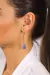 Brinco Cianita Azul Longo banhado Ouro