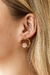 Brinco Pedra Natural Quartzo Rosa banhado Ouro 18K