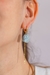 Brinco Argola Pedra Natural Água Marinha com Corrente Diamantada Banho Ouro - BORTOLUZZI - SHOP DOS CRISTAIS