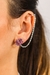 Brinco Piercing Fake Ametista Banho Prata - comprar online