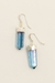 Brinco Ponta Cristal Aqua Aura Prata 925