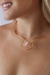 Choker Pedra Natural Quartzo Rosa banhada Ouro 18k