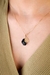 Colar Signo Capricôrnio - Pedra Obsidiana Preta Bruta banhado Ouro