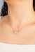 Colar Choker Água Marinha Bruta com Garra Banho Ouro