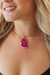 Choker Chapa de Ágata Rosa Banho Ouro 18K