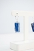 Brinco Piercing Argola Cianita Azul bruta Banho Prata na internet
