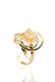 Anel ajustável Pedra Natural Citrino banhado Ouro 18K