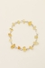 Pulseira Cascalho Citrino Elos Banho Prata