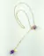 Colar Pedra Natural Ametista Passante Duo banhada Ouro 18k - BORTOLUZZI - SHOP DOS CRISTAIS